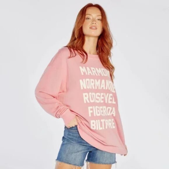NWT Wildfox pink hotel “Roadtrip” print sweatshirt, L - Picture 2 of 7